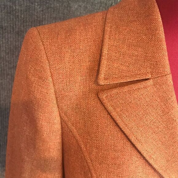 Le Suit Skirt Suit Women's Size 8 Rust Tweed 2-Piece Set Blazer & Skirt - Picture 6 of 9